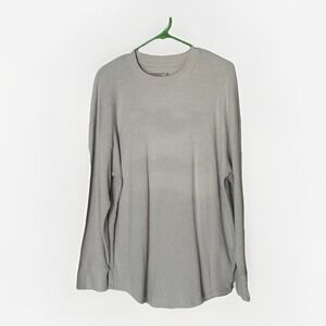 Abercrombie & Fitch XL Waffle Knit Thermal Shirt Y2K Mall Brand Gray Long Sleeve